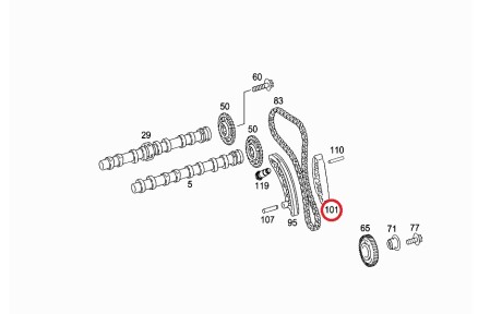 Заспокіювач ланцюга Mercedes - (6510520016S6, 6510520016, 6510520000S5) MERCEDES-BENZ 6510520016