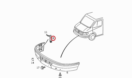 Монтажний елемент бампера - MERCEDES-BENZ 9018800114