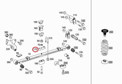 Опорна пластина кріплення ресори Mercedes - MERCEDES-BENZ 9063250254