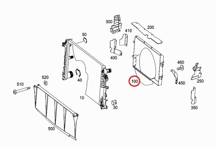 Кожух вентилятора радиатора охлаждения - ((9065050155, A9065050155)) MERCEDES-BENZ 9065050155