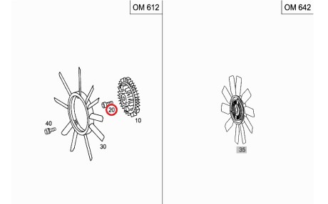 Болт 10x 45 віскомуфти ОМ601/602 - MERCEDES-BENZ N000000004138