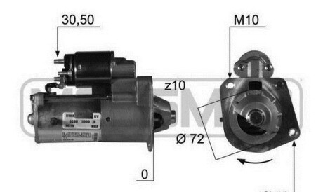 Стартер - (e90F11000BA, E90Y11002A, E90Y11002B) Messmer 220418