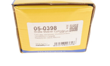 Фото 5 - Главный тормозной цилиндр Metelli 05-0398 (050398)