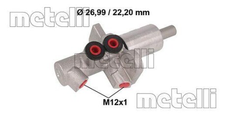 Головний гальмівний циліндр - (34336796729, 6796729) Metelli 05-0877