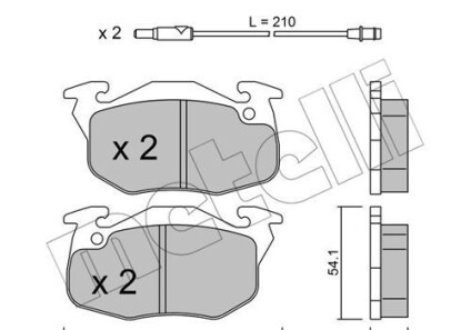 Комплект гальмівних колодок (дискових) - Metelli 22-0037-0