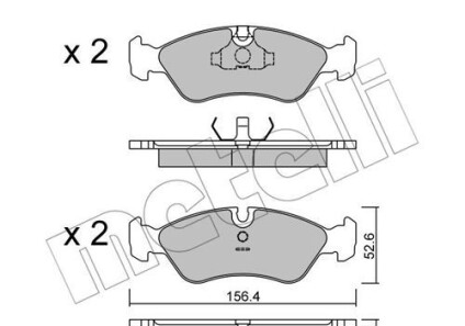 Комплект тормозных колодок, дисковый тормоз - (11046152, 1605454, 1605746) Metelli 22-0117-0 (фото 1)