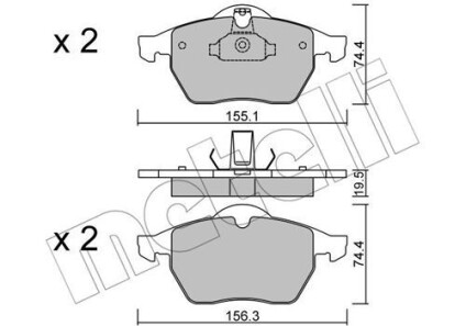 Комплект гальмівних колодок (дискових) - Metelli 22-0118-0