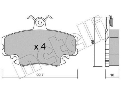 Комплект тормозных колодок, дисковый тормоз - Metelli 22-0120-0