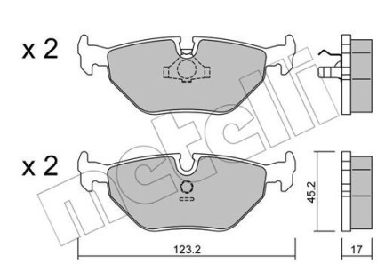 Комплект гальмівних колодок (дискових) - Metelli 22-0125-0