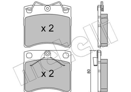 Комплект гальмівних колодок (дискових) - Metelli 22-0163-1