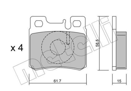 Комплект гальмівних колодок (дискових) - Metelli 22-0203-0