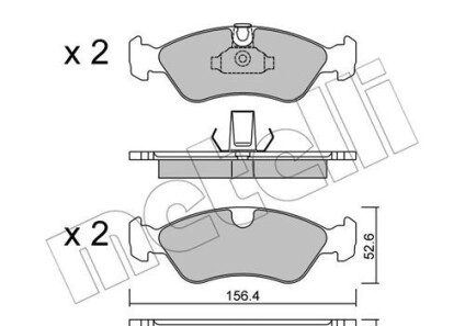 Комплект тормозных колодок, дисковый тормоз - Metelli 22-0208-0