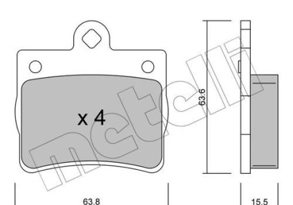 Комплект гальмівних колодок (дискових) - (a0024205120) Metelli 22-0255-0