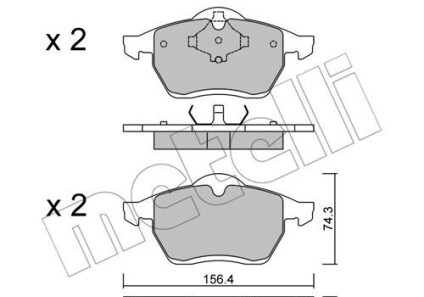 Комплект гальмівних колодок (дискових) - Metelli 22-0279-0