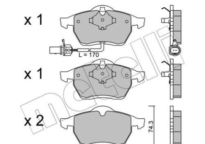 Комплект гальмівних колодок (дискових) - Metelli 22-0279-1