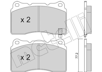 Комплект гальмівних колодок (дискових) - Metelli 22-0288-5