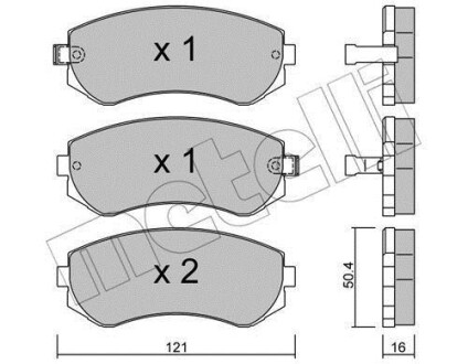 Комплект тормозных колодок, дисковый тормоз - Metelli 22-0304-0