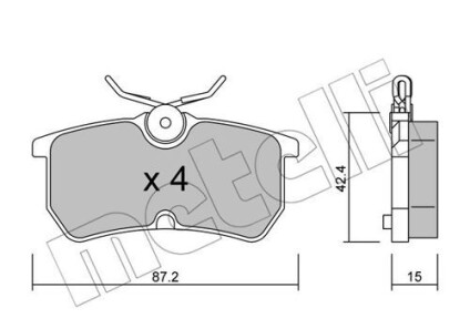 Комплект гальмівних колодок (дискових) - (1075565, 1107698, 1425407) Metelli 22-0317-0