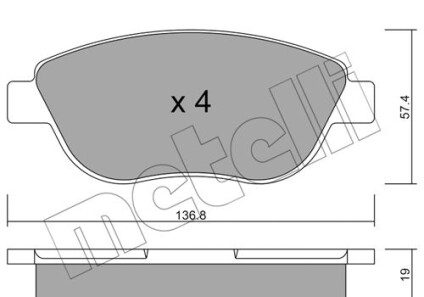 Комплект тормозных колодок, дисковый тормоз - Metelli 22-0322-1