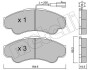 Комплект гальмівних колодок (дискових) - (425244, 425245, 425459) Metelli 22-0326-0 (фото 2)