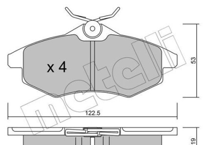 Комплект тормозных колодок, дисковый тормоз - Metelli 22-0328-0