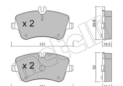 Комплект гальмівних колодок (дискових) - (0034202520) Metelli 22-0342-0