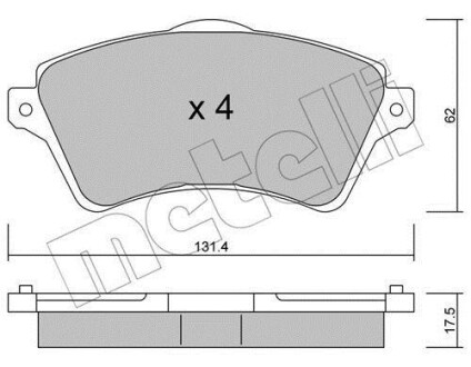 Комплект гальмівних колодок (дискових) - (lr021899, sfp000020, sfp500100) Metelli 22-0349-0