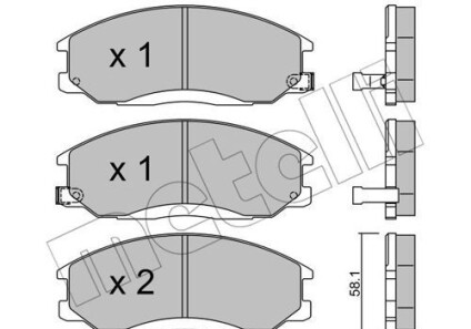 Колодки гальмівні (передні) Hyundai Santa Fe/Trajet 00-12/Ssangyong Actyon/Kyron 05-/Rexton 02- - (48130091A0, 581014AA26, 5810126A30) Metelli 22-0364-0