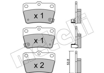 Комплект гальмівних колодок (дискових) - (446642040, J3612020, 446642030) Metelli 22-0431-0