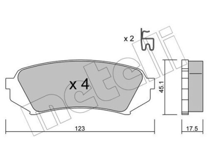 Комплект гальмівних колодок (дискових) - Metelli 22-0453-0