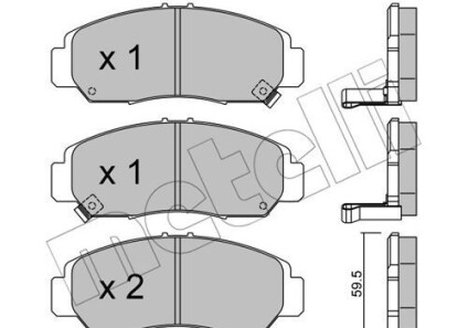 Комплект гальмівних колодок (дискових) - (45022SEAJ00, 45022SDPA00, 06450S3NJ00) Metelli 22-0462-0