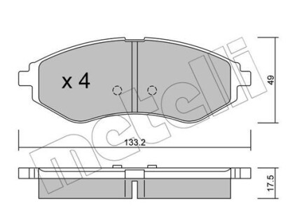 Комплект гальмівних колодок (дискових) - Metelli 22-0508-0