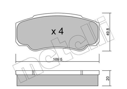 Комплект гальмівних колодок (дискових) - (k0077364859, 9949517, 9949362) Metelli 22-0532-0