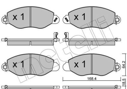 Комплект гальмівних колодок (дискових) - (1465168, 1C1J2K021AC, 1144288) Metelli 22-0536-0