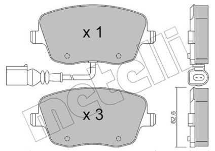 Комплект гальмівних колодок (дискових) - (6Q0698151C) Metelli 22-0547-1 (фото 1)