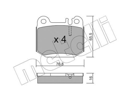 Комплект тормозных колодок, дисковый тормоз - Metelli 22-0564-0