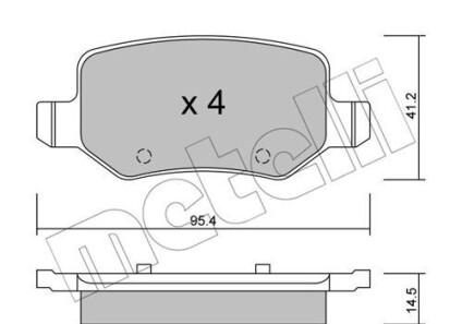 Комплект гальмівних колодок (дискових) - Metelli 22-0565-0