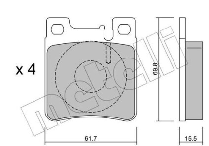 Комплект гальмівних колодок (дискових) - Metelli 22-0567-0