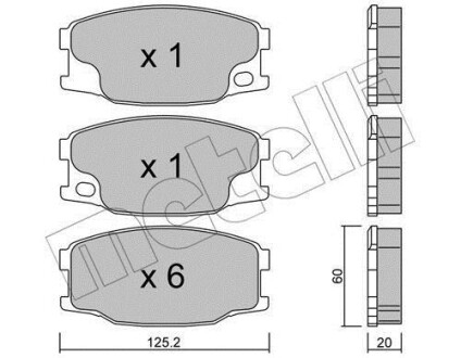 Комплект тормозных колодок, дисковый тормоз - (mc894601) Metelli 22-0622-0