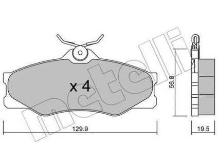 Колодки гальмівні (передні) VW T3 81-92 - (251698151F, 251698151C) Metelli 22-0636-0