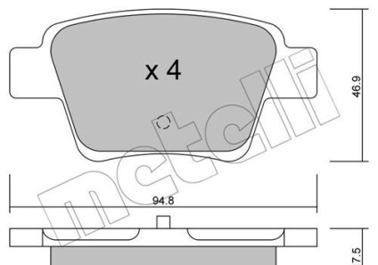 Комплект гальмівних колодок (дискових) - (zq92343280, e172270, 425399) Metelli 22-0639-0