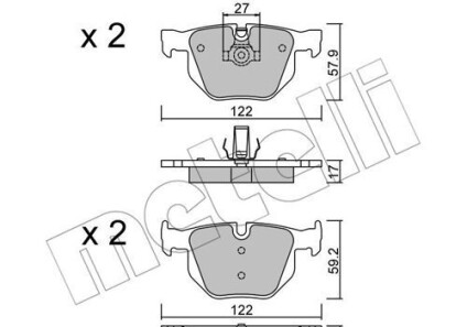 Комплект гальмівних колодок (дискових) - (2339276, 2339277, 2339278) Metelli 22-0644-0