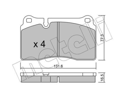 Комплект гальмівних колодок (дискових) - (7L6698151G, SFP500070, 7L6698151E) Metelli 22-0659-0