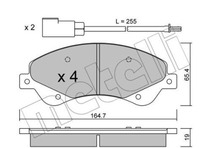 Комплект тормозных колодок, дисковый тормоз - (1721086, ME6C1J2K021BB, 1554523) Metelli 22-0679-0