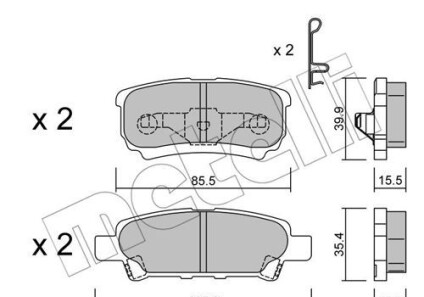 Комплект тормозных колодок, дисковый тормоз - (mz690187, 5191271ac, 4605a558) Metelli 22-0737-0