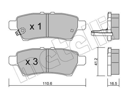 Комплект гальмівних колодок (дискових) - (d4060EB325RV, D4060EB300, 44060EB325) Metelli 22-0744-0