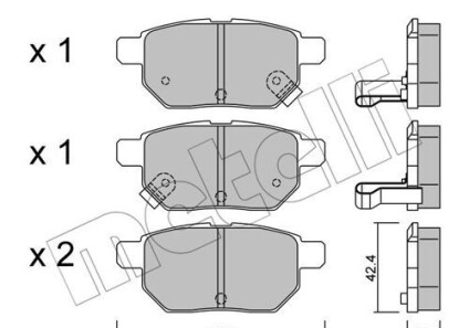 Комплект гальмівних колодок (дискових) - Metelli 22-0746-0