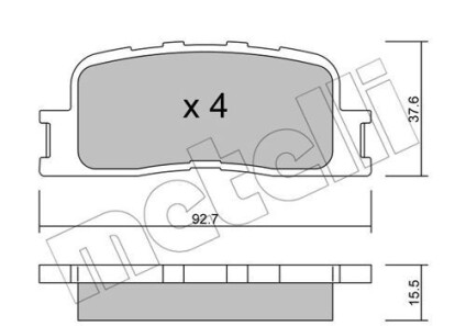 Комплект гальмівних колодок (дискових) - Metelli 22-0753-0