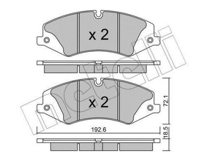 Комплект тормозных колодок, дисковый тормоз - Metelli 22-0836-0