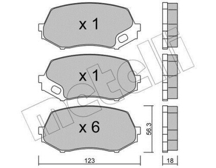 Комплект тормозных колодок, дисковый тормоз - (mk528944) Metelli 22-0874-0